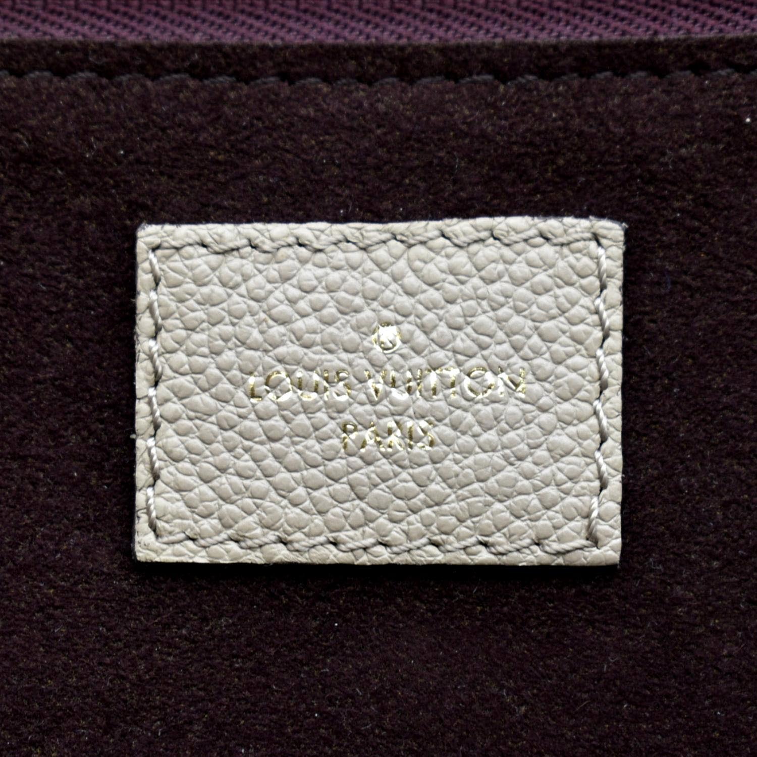 LOUIS VUITTON Neverfull MM Monogram Empreinte Tote Bag Tourterelle