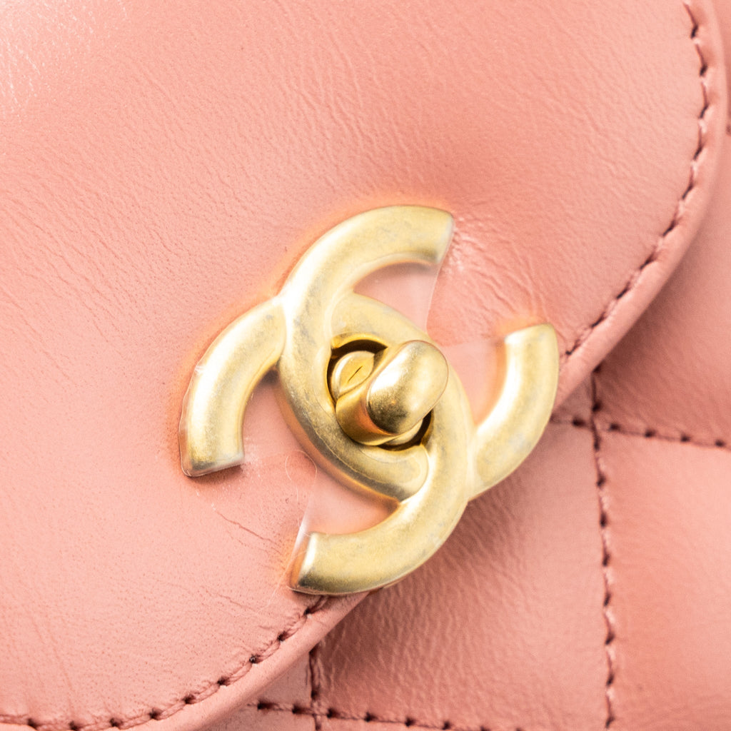Chanel 23k Mini Shopping Tote Calfskin Pink Brushed (Microchip)