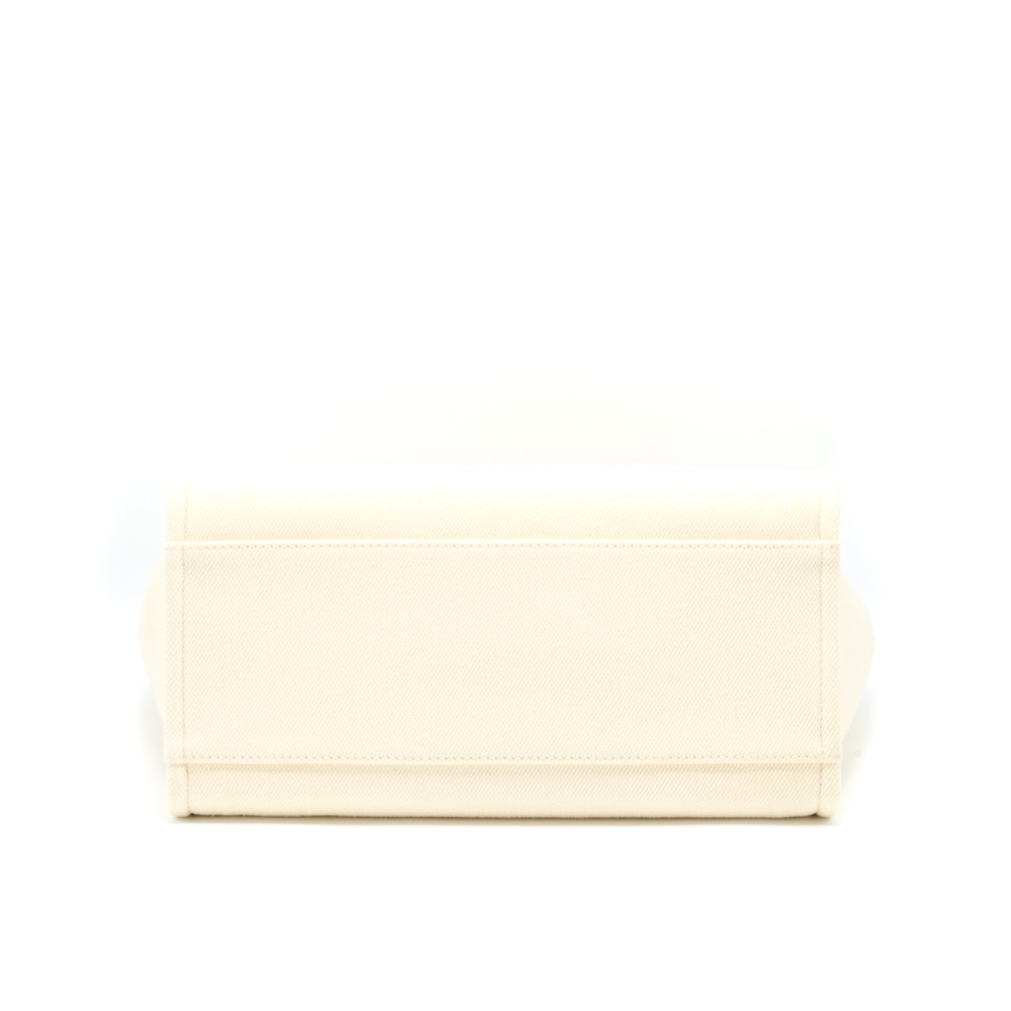 Chanel Deauville Tote Bag Fabric/Leather Creamy White/Beige