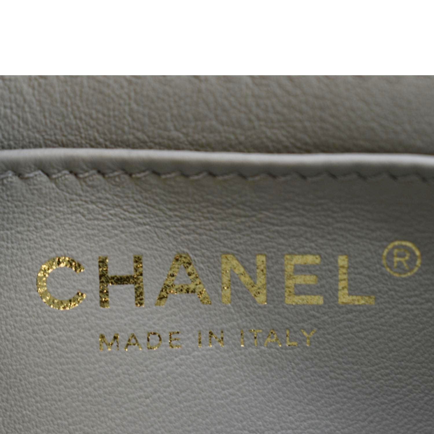 CHANEL CC Pearl Crush Mini Flap Quilted Lambskin Leather Shoulder Bag Light Grey