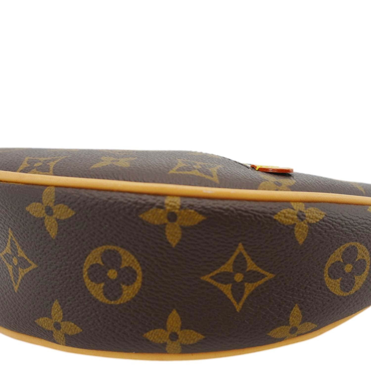 LOUIS VUITTON Loop Half Moon Monogram Canvas Shoulder Bag Brown