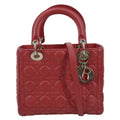 CHRISTIAN DIOR Lady Dior Cannage Lambskin Shoulder Bag Pink