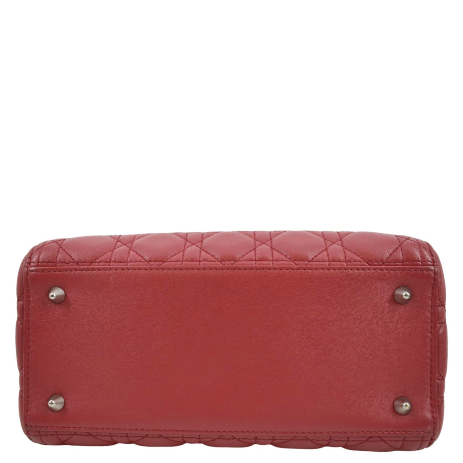 CHRISTIAN DIOR Lady Dior Cannage Lambskin Shoulder Bag Pink