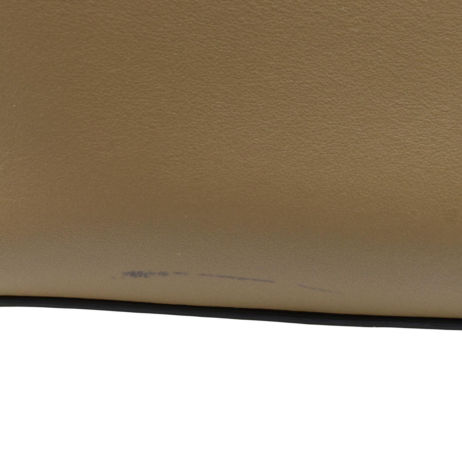 FENDI DotCom Flower Embellished Leather Shoulder Bag Tan