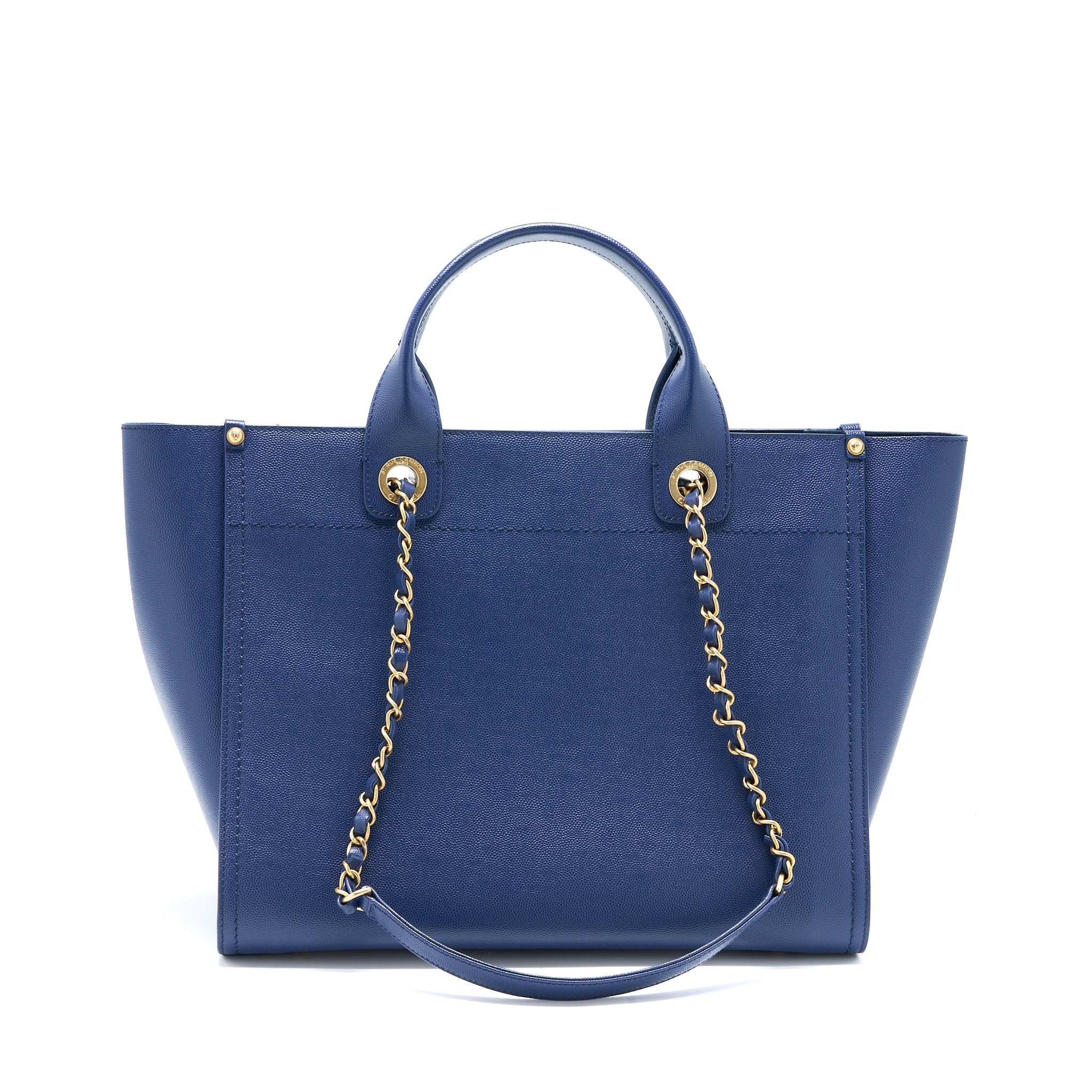 Chanel Deauville Tote Bag Grained Calfskin Navy