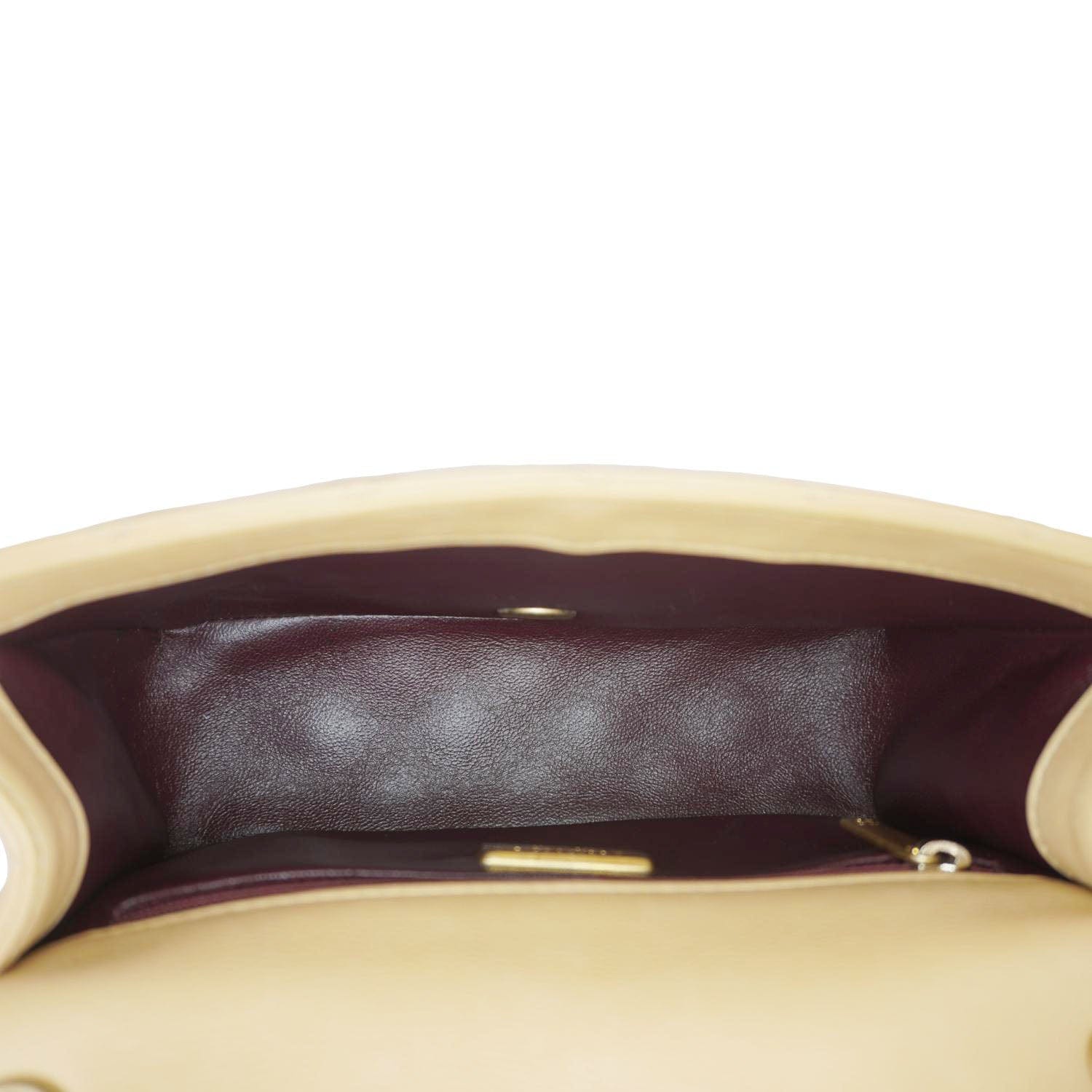 CHANEL Rock The Corner Flap Quilted Leather Shoulder Bag Beige