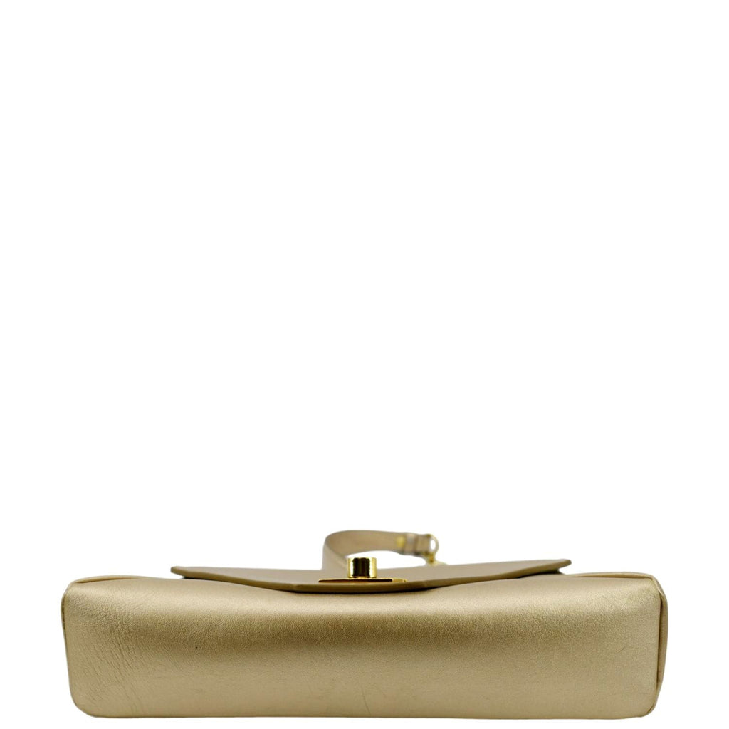 LOUIS VUITTON Love Note Metallic Calfskin Chain Shoulder Bag Gold