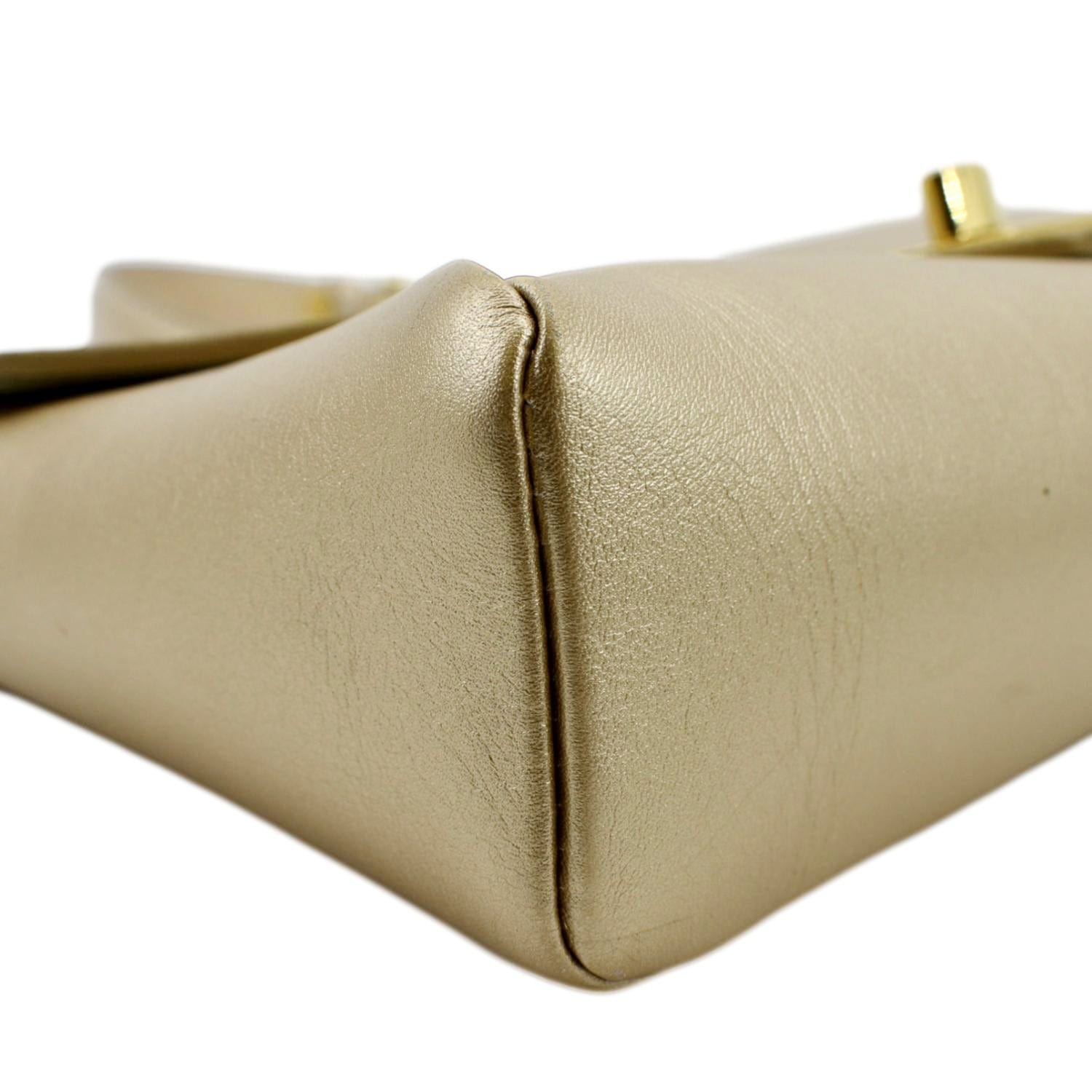 LOUIS VUITTON Love Note Metallic Calfskin Chain Shoulder Bag Gold