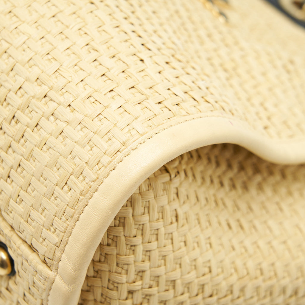 Chanel Gold Raffia Deauville Tote Bag