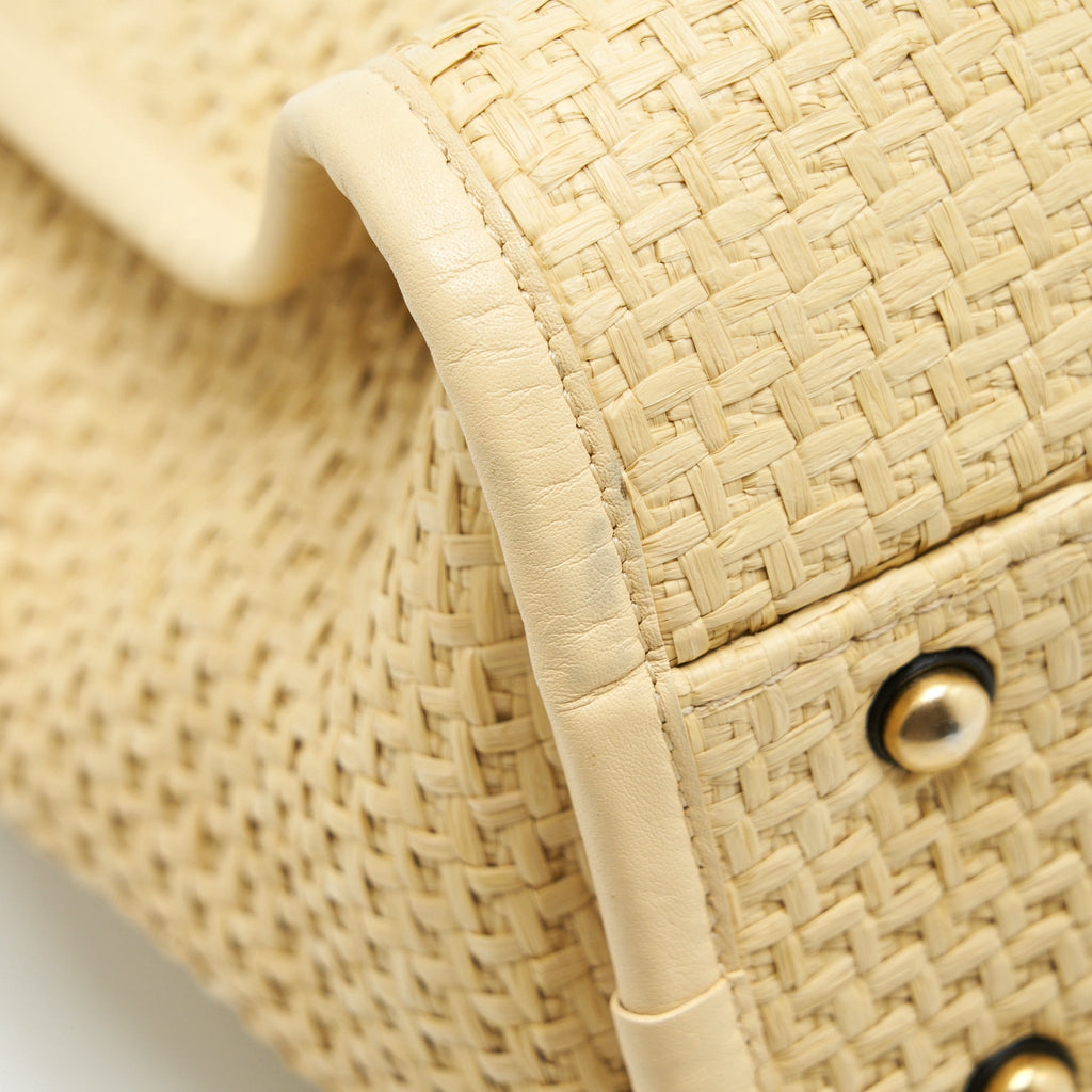 Chanel Gold Raffia Deauville Tote Bag