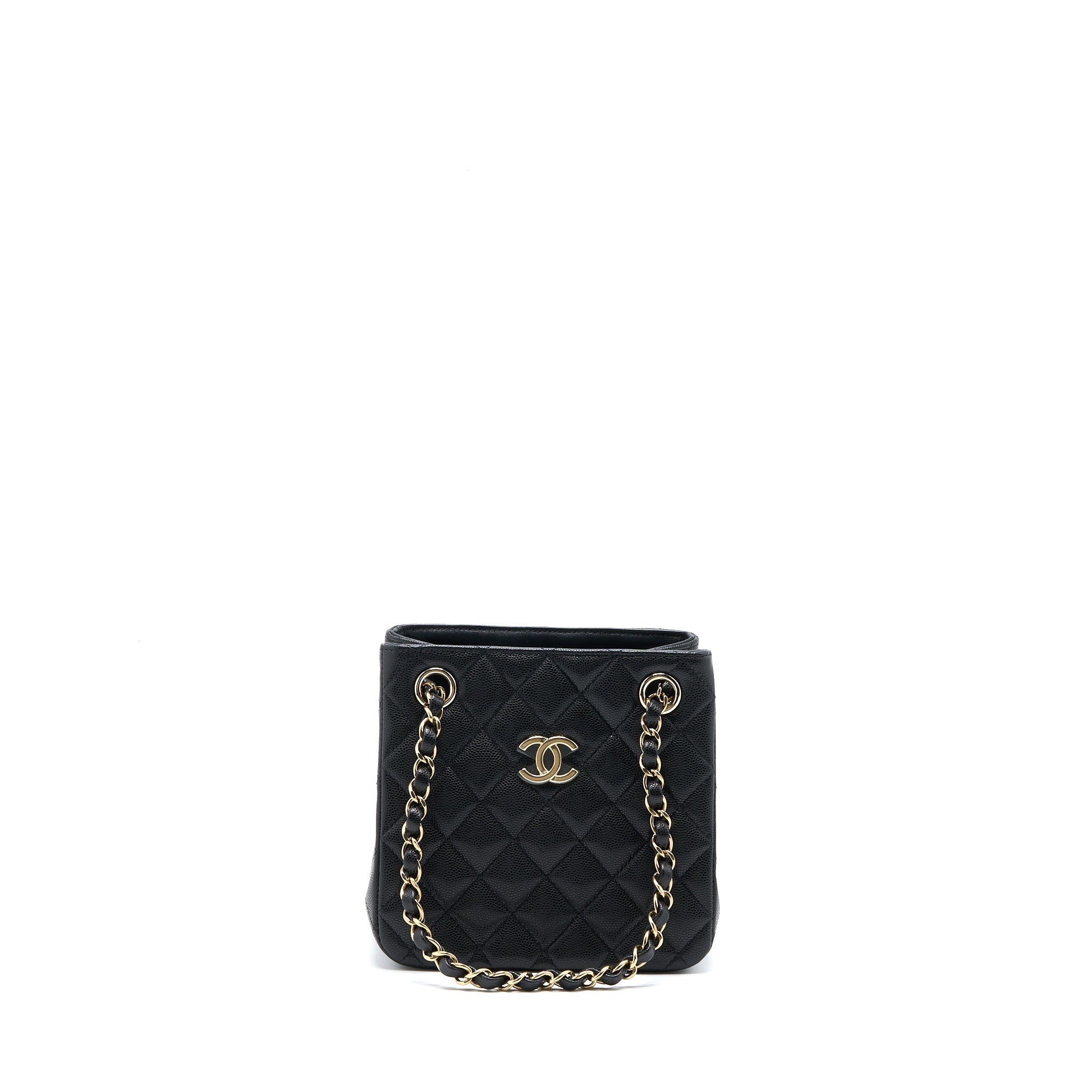 Chanel Mini Bucket Tote Bag Caviar Black L (Microchip)