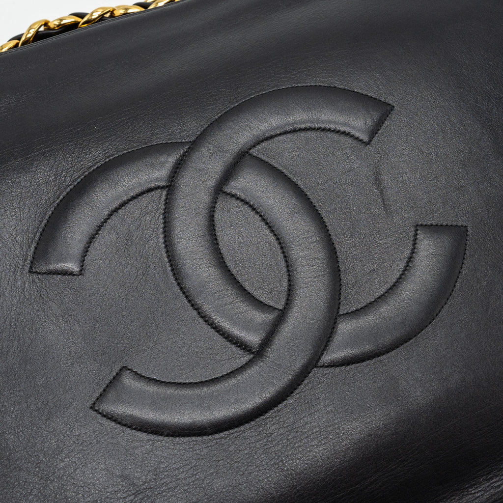 Chanel Vintage Tote Bag Calfskin Black