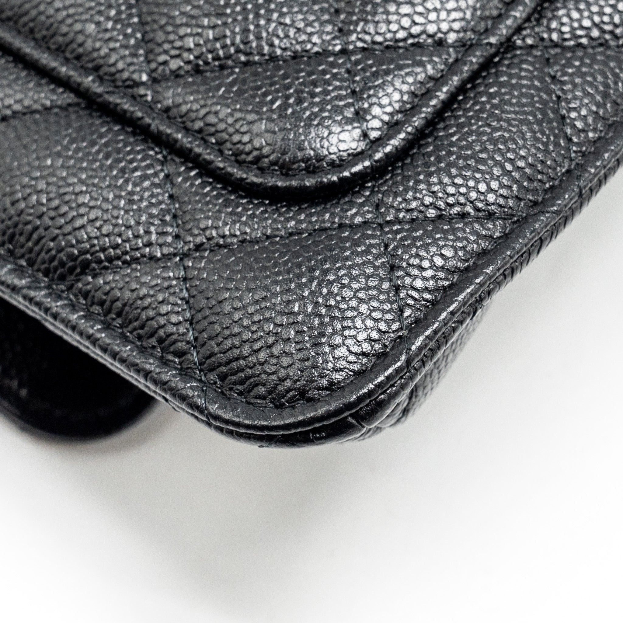 Chanel Chain Wallet /Foldable Shopping Tote Caviar/Jersey Fabric Black/Multicolour L