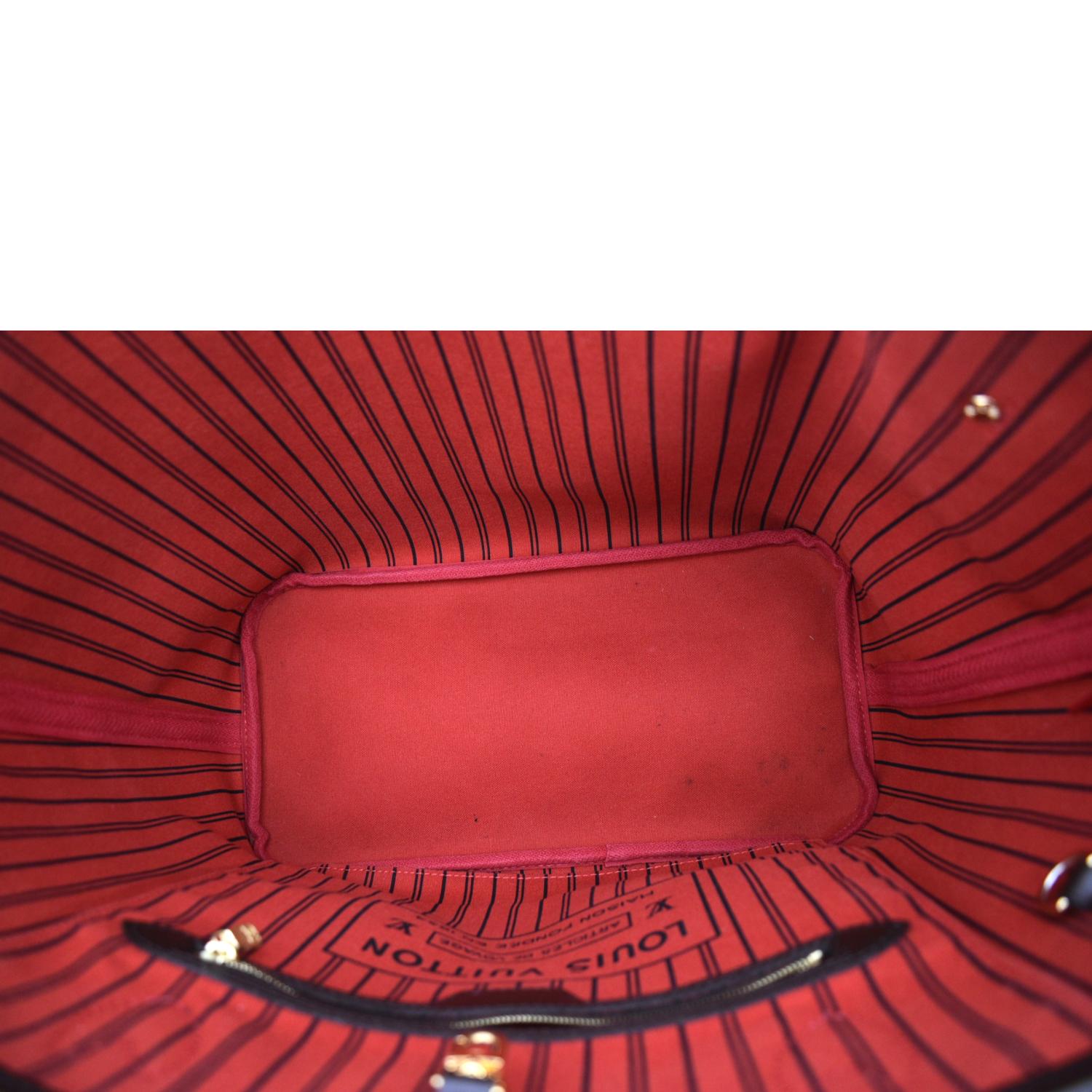 LOUIS VUITTON Neverfull MM Damier Ebene Shoulder Bag Brown