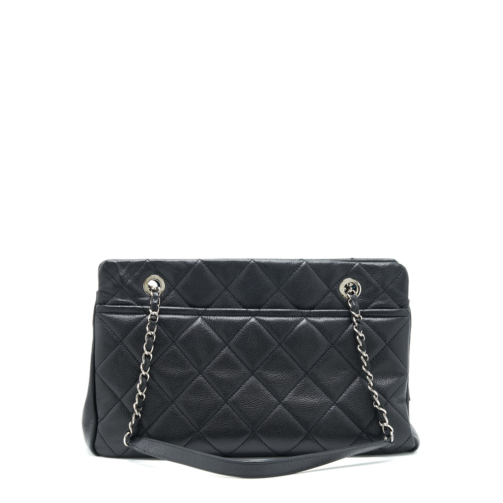 Chanel CC Logo Tote Bag Caviar Black
