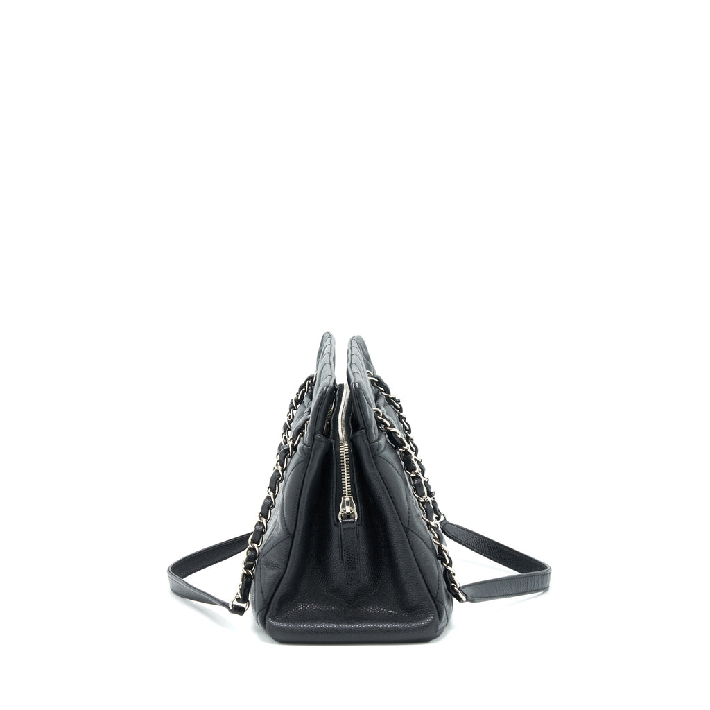 Chanel CC Logo Tote Bag Caviar Black