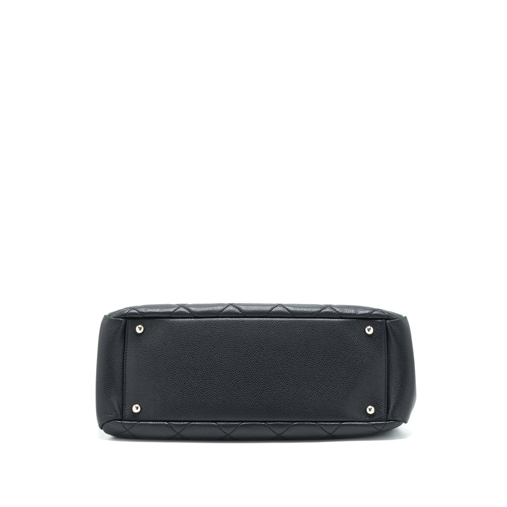 Chanel CC Logo Tote Bag Caviar Black