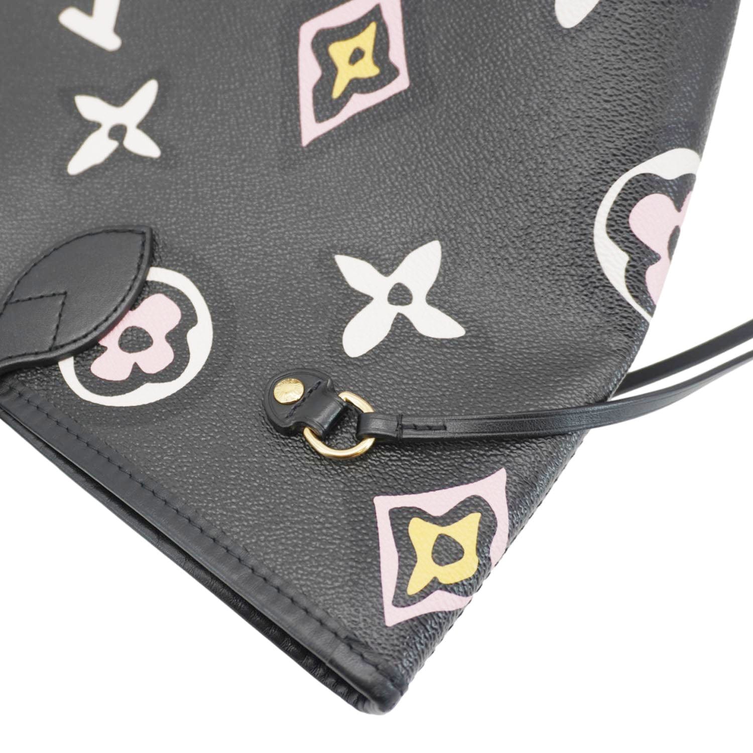 LOUIS VUITTON Neverfull MM Wild At Heart Monogram Empriente Tote Bag Black