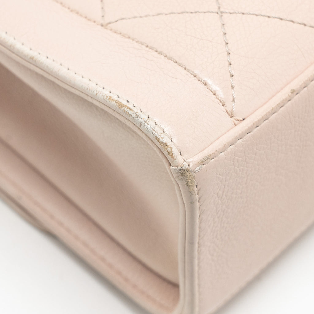 Chanel 17C Click Label Shoulder Bag Calfskin Light Pink L