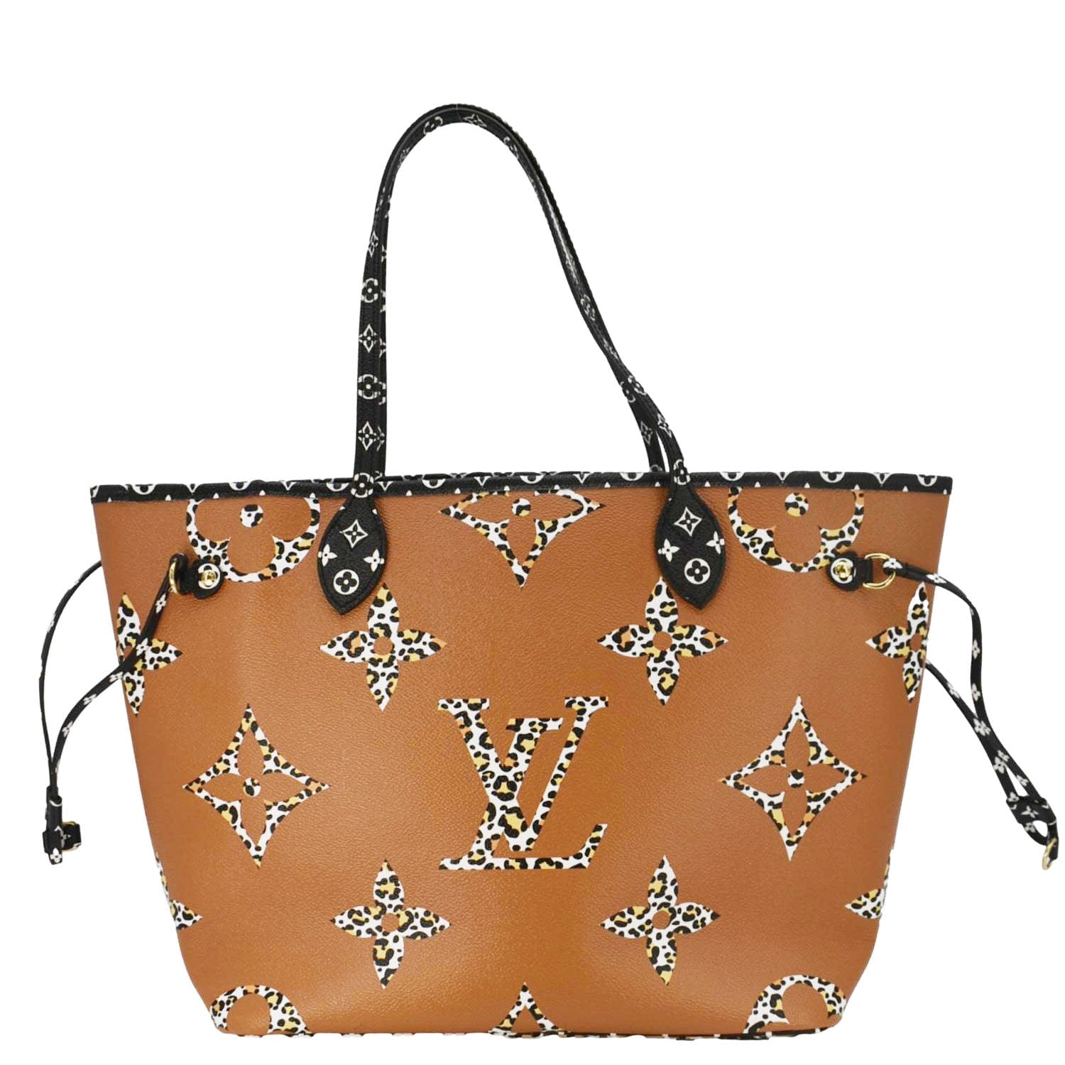 LOUIS VUITTON Neverfull MM Monogram Jungle Shoulder Bag Orange