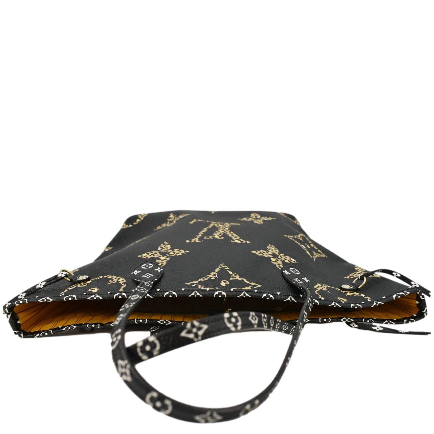 LOUIS VUITTON Neverfull MM Monogram Jungle Shoulder Bag Orange