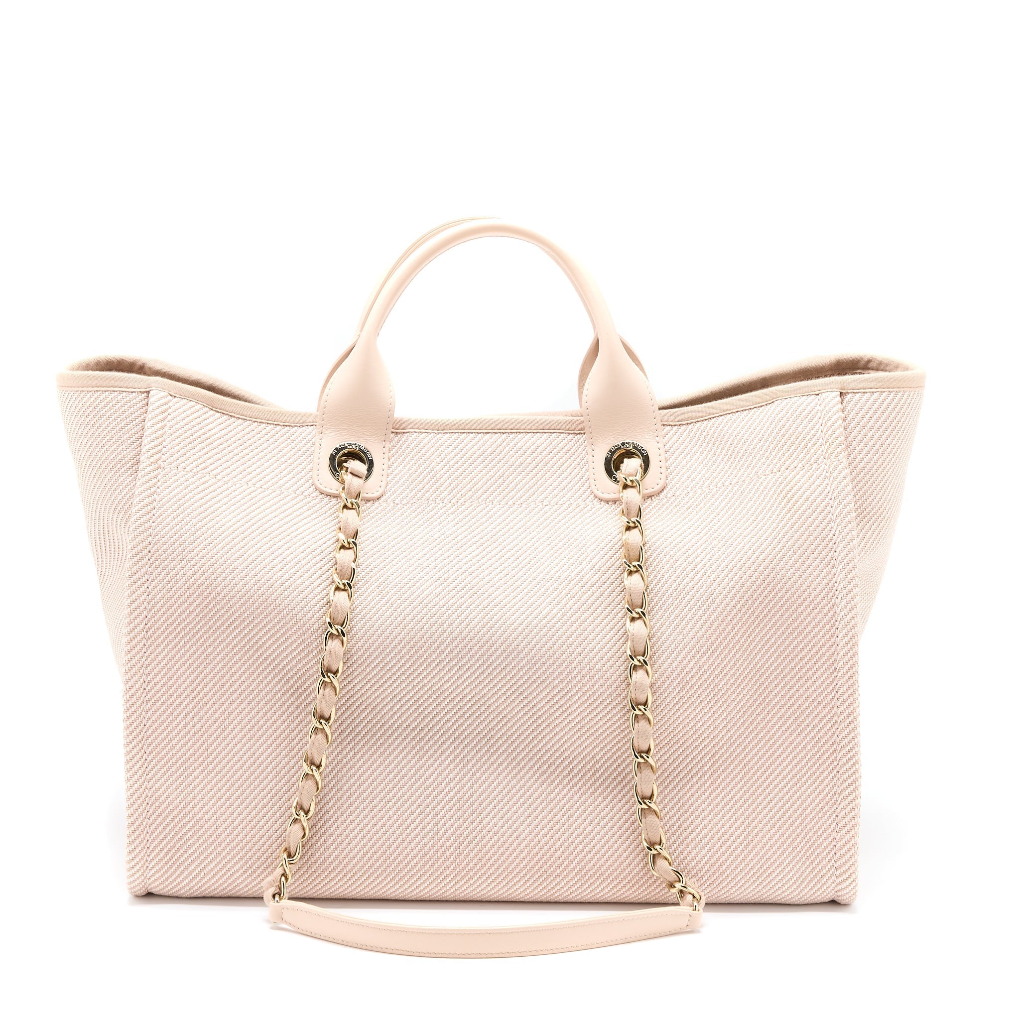 Chanel Deauville Tote Bag Fabric Light Pink L