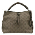 LOUIS VUITTON Beaubourg Mahina MM Leather Hobo Shoulder Bag Galet