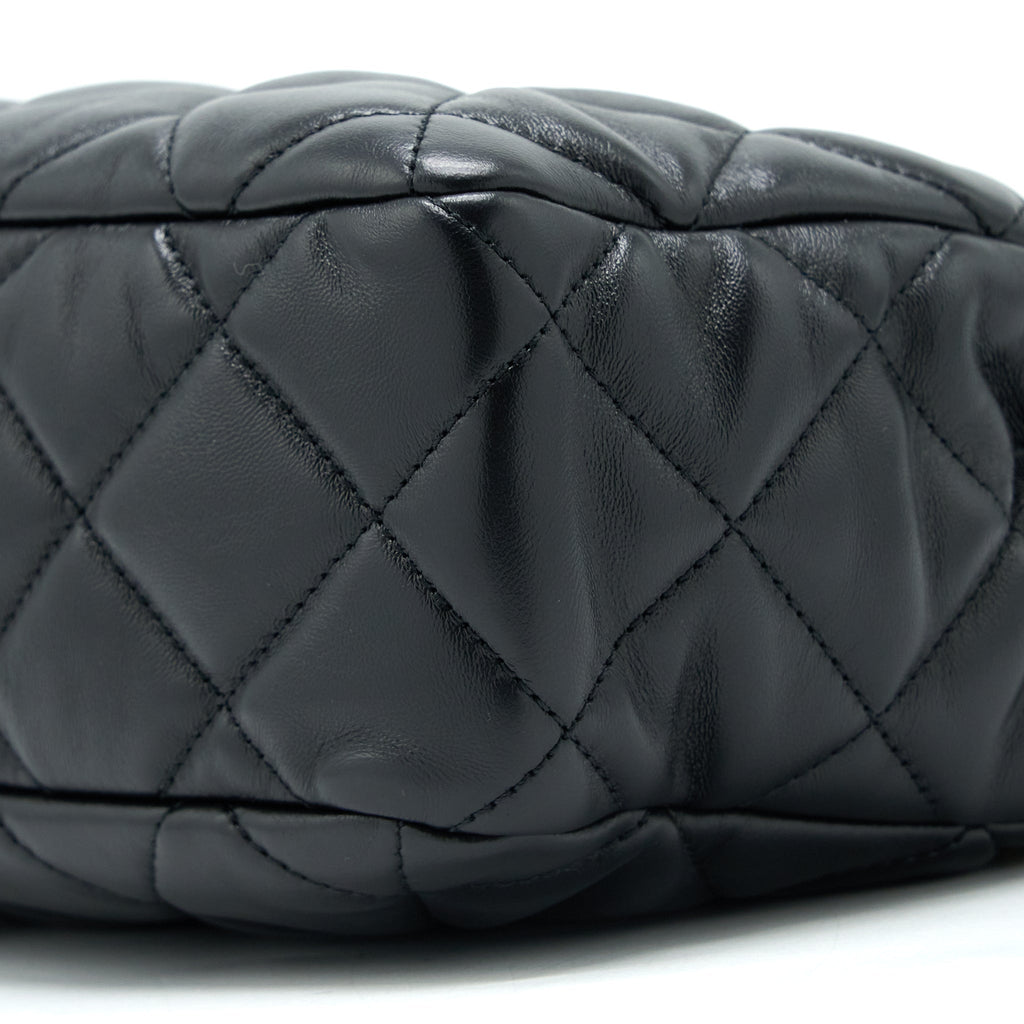 Chanel Seasonal Tote Bag Lambskin Black Brushed (Microchip)