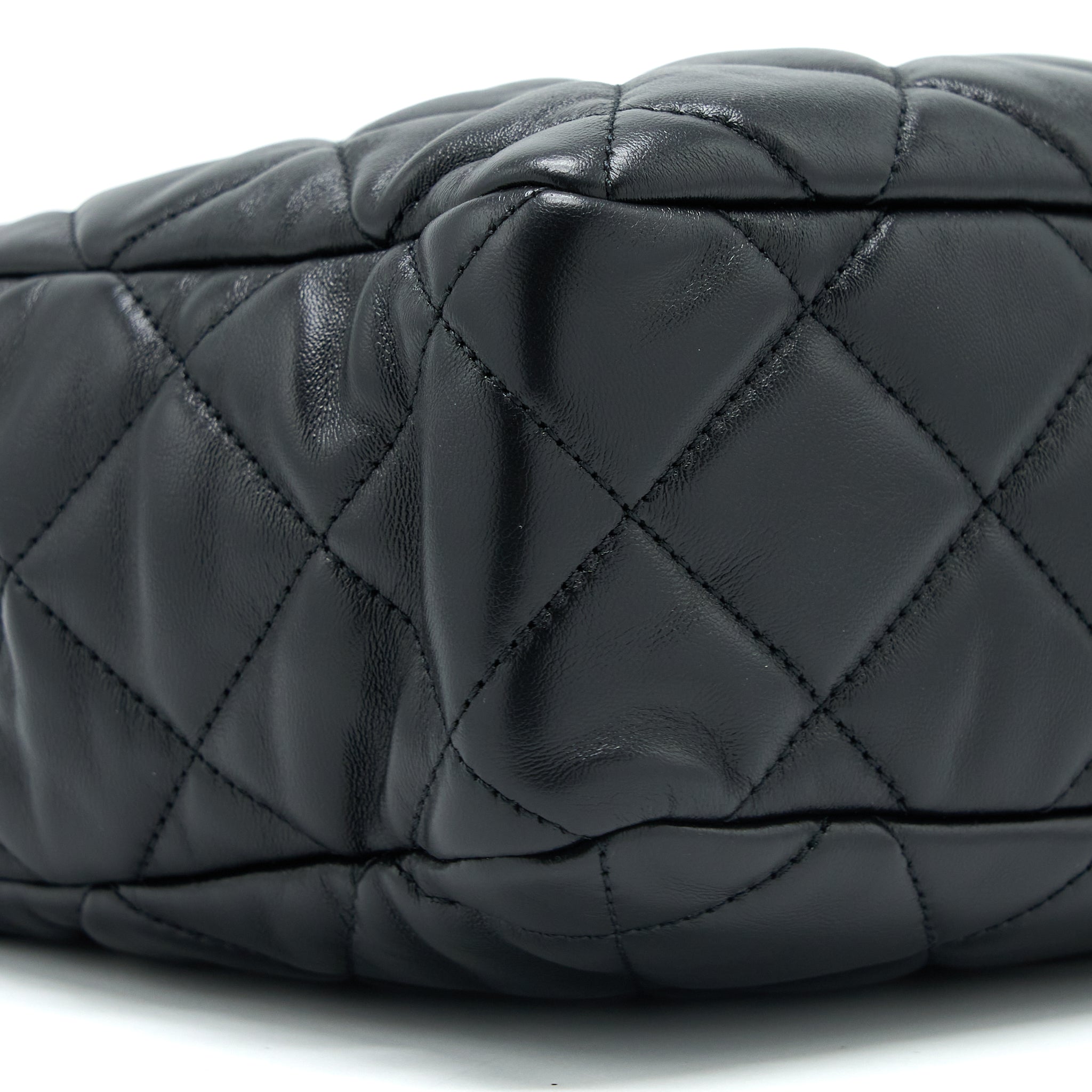 Chanel Seasonal Tote Bag Lambskin Black Brushed (Microchip)