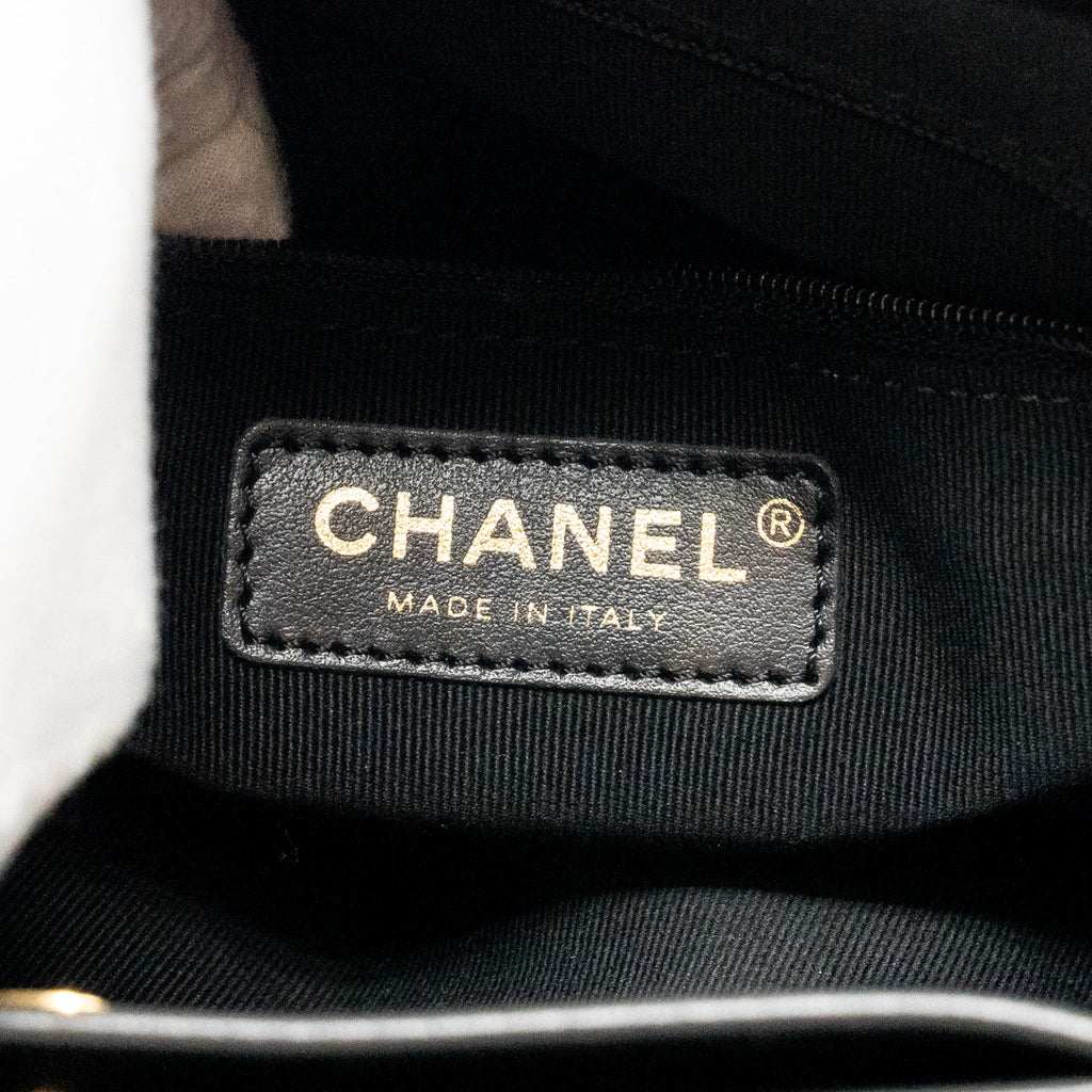 Chanel quilted double chain shoulder bag Lambskin black  (micochip)