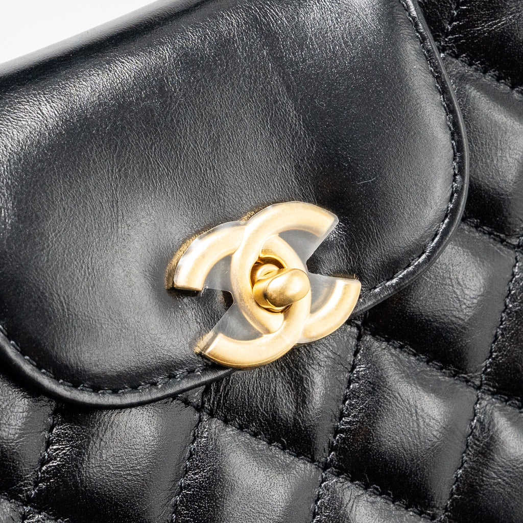 Chanel 24p Mini Shopping Tote Calfskin Black  (Microchip)