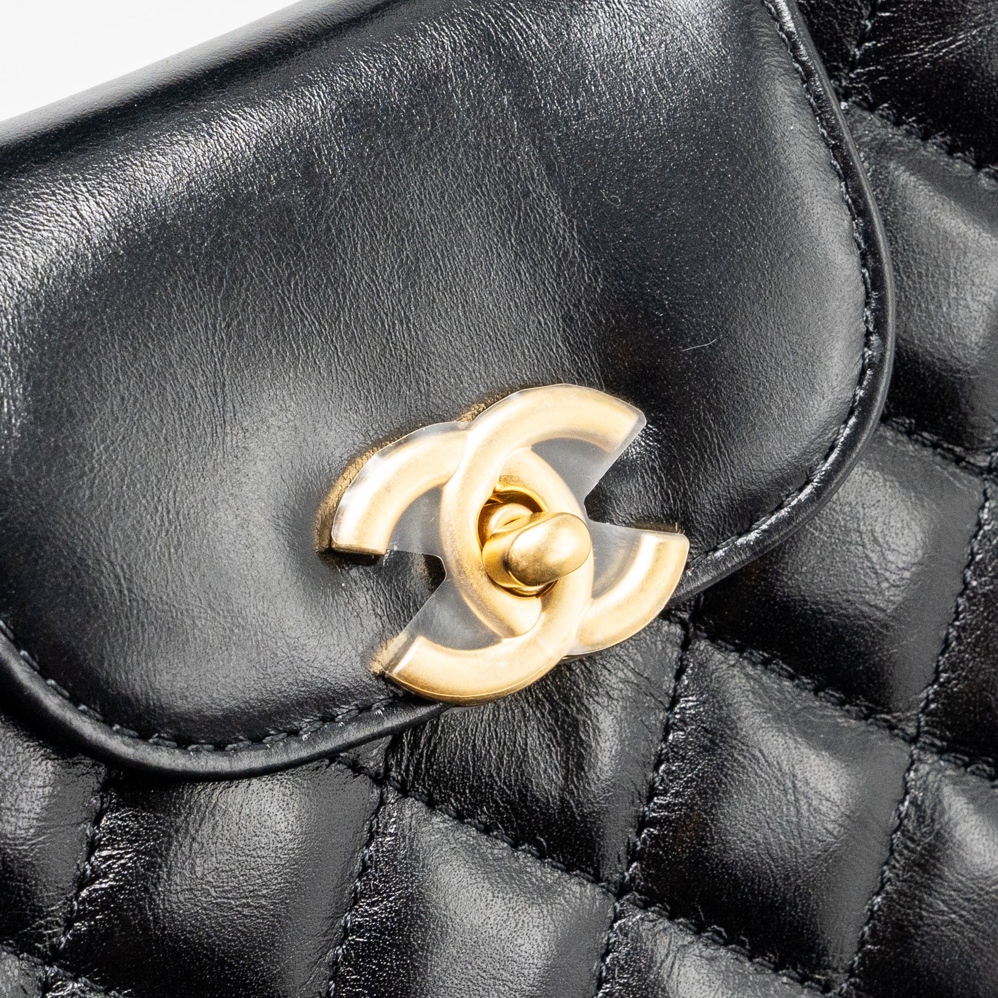 Chanel 24p Mini Shopping Tote Calfskin Black  (Microchip)