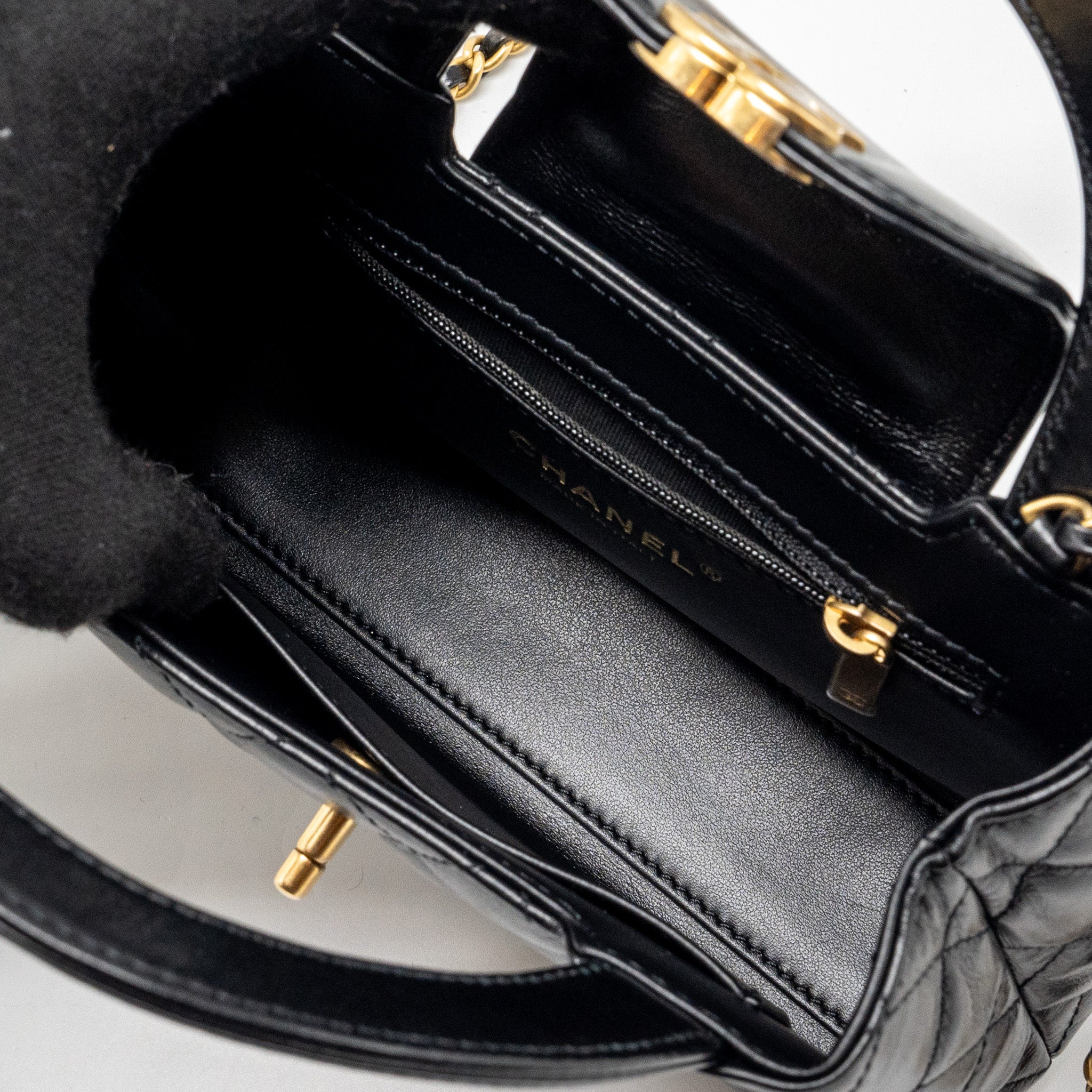 Chanel 24p Mini Shopping Tote Calfskin Black  (Microchip)