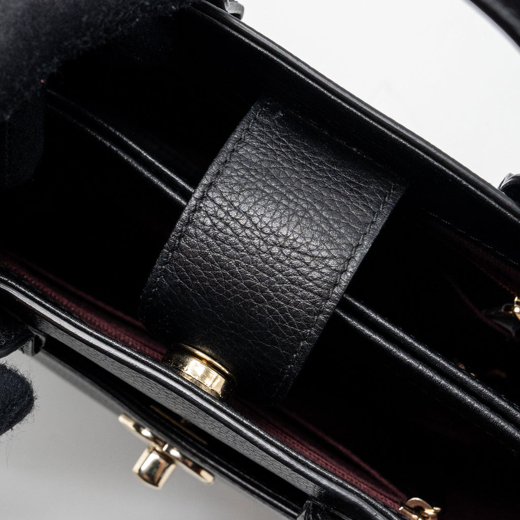 Chanel top handle small tote bag grained calfskin black L