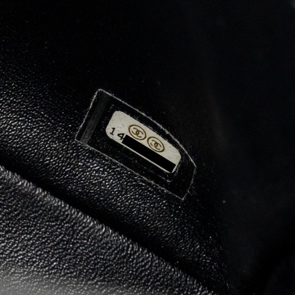 Chanel East West Flap Shoulder Bag Patent Leather Black