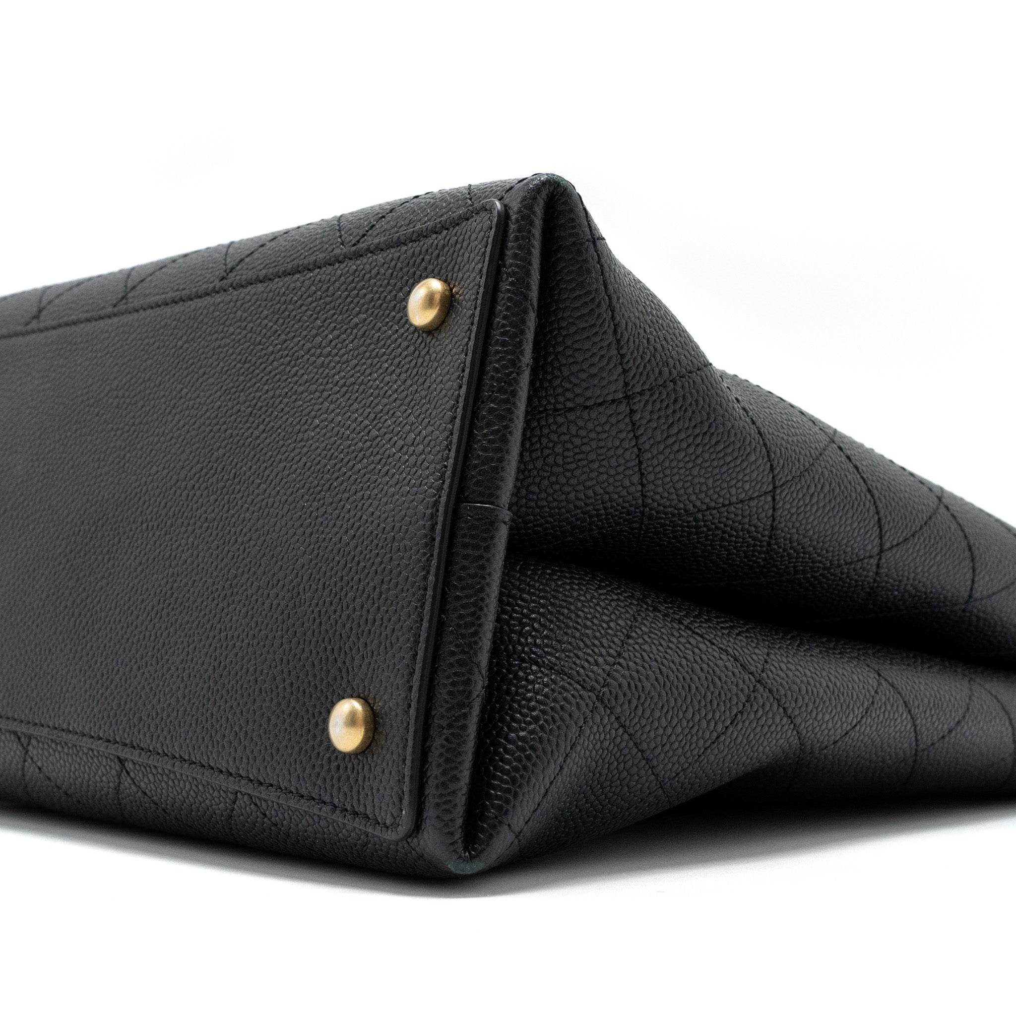 Chanel Chains Tote Bag Caviar Black Brushed