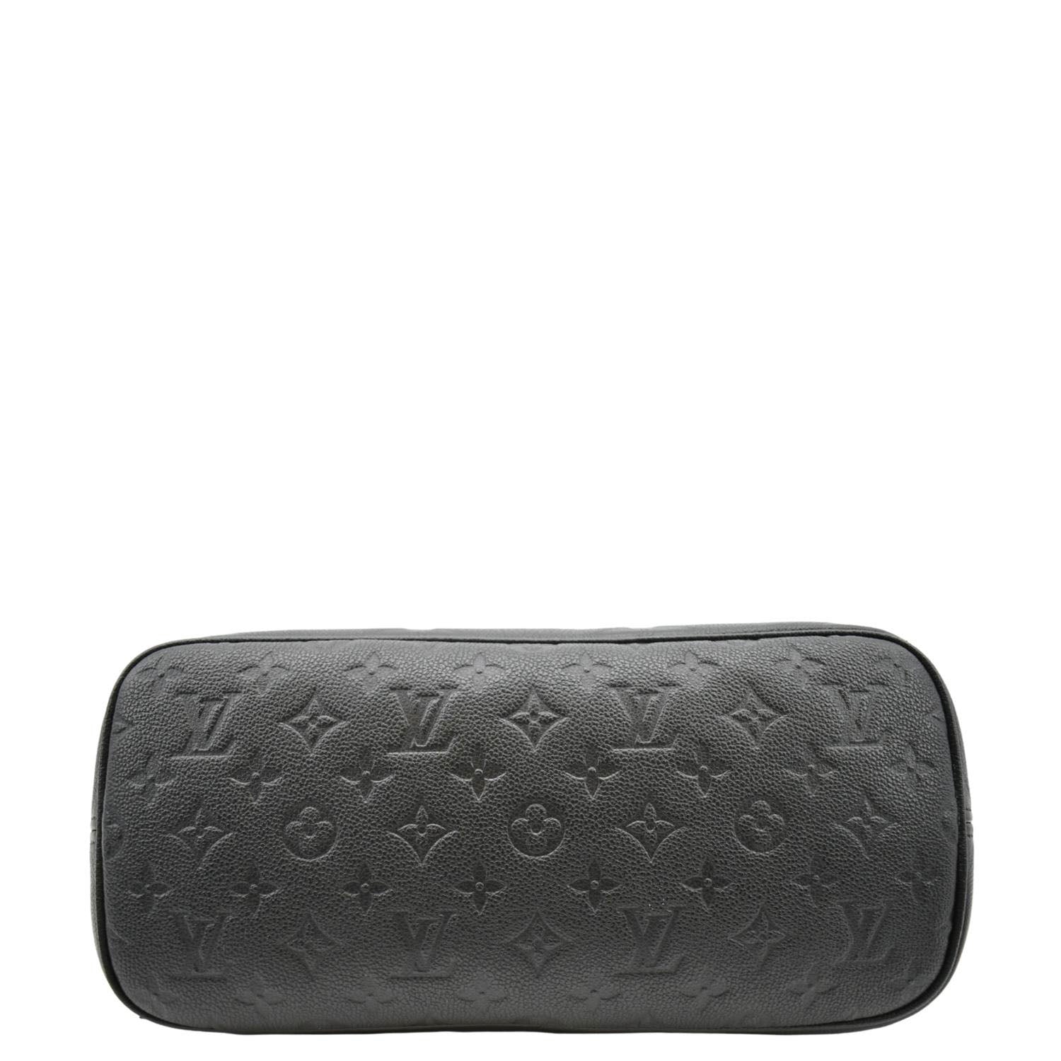 LOUIS VUITTON Neverfull MM Empreinte Leather Tote Shoulder Bag Black