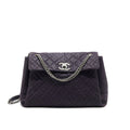 Chanel Flap Tote Bag With Chain Caviar In Purple