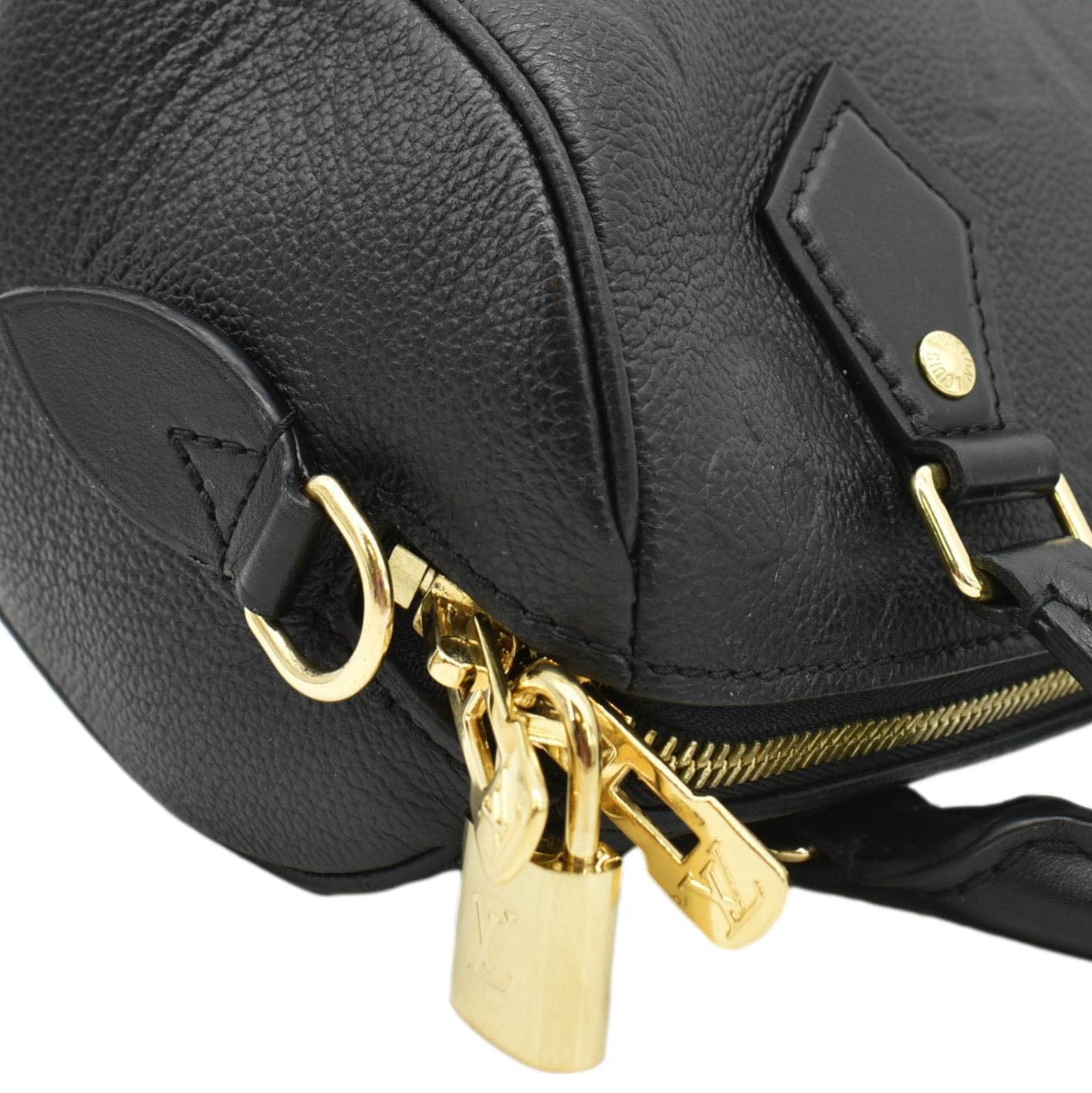 LOUIS VUITTON Speedy 20 Bandouliere Empreinte Leather Shoulder Bag Black