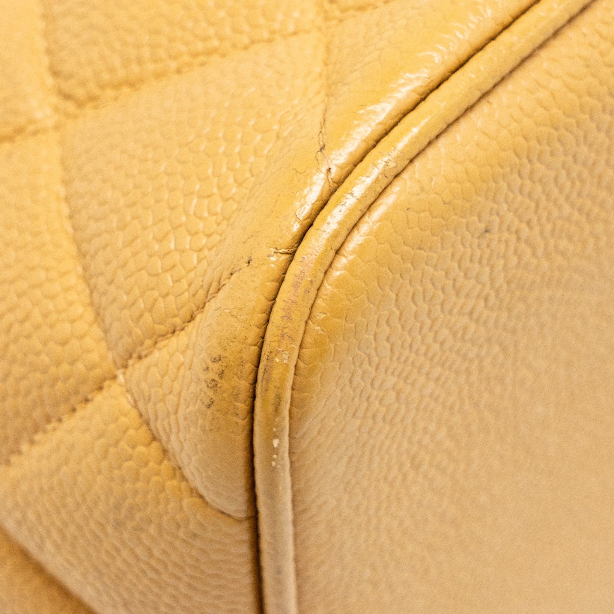 CHANEL Vintage Medallion Tote Bag Caviar Beige