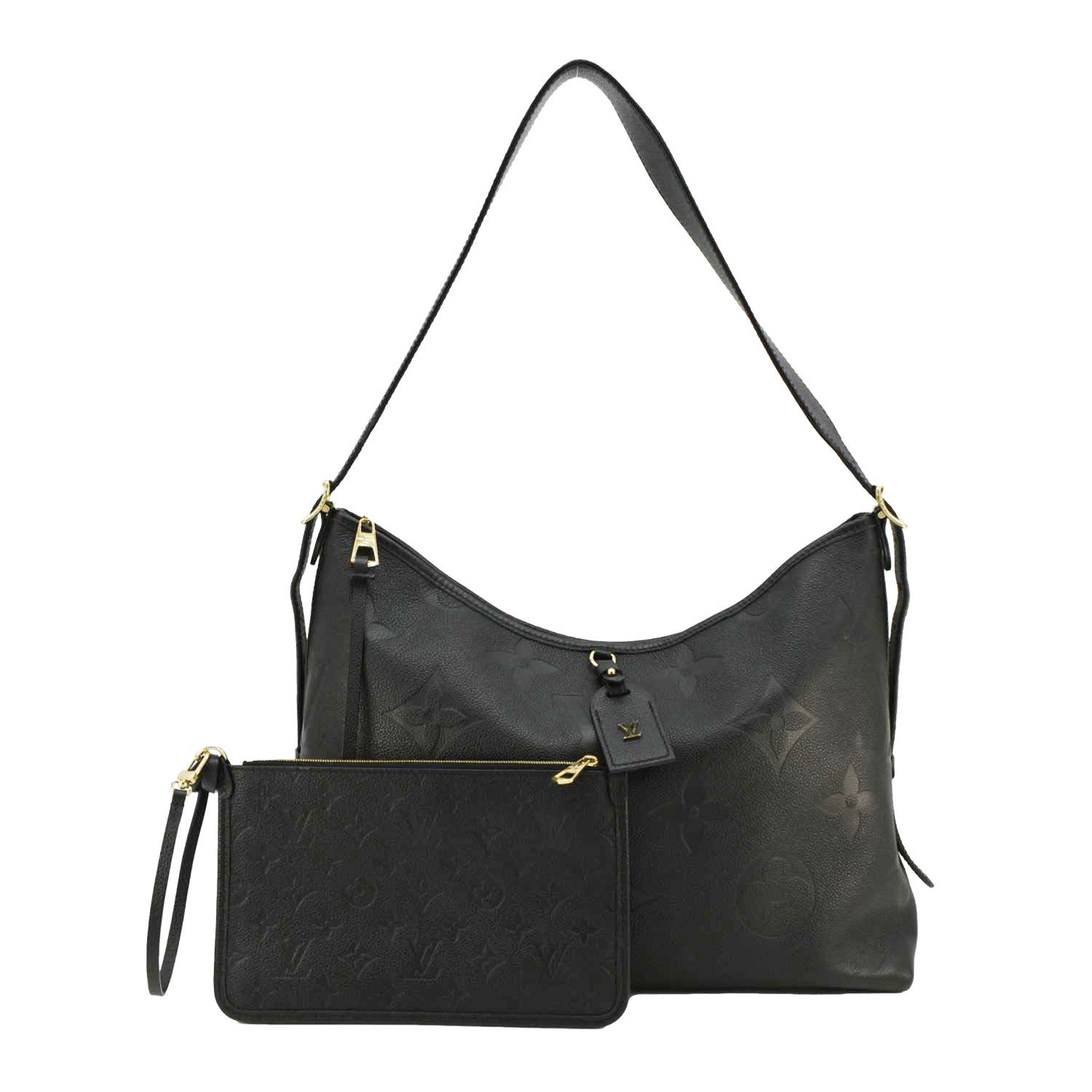 LOUIS VUITTON Carryall MM Empreinte Leather Shoulder Bag Black