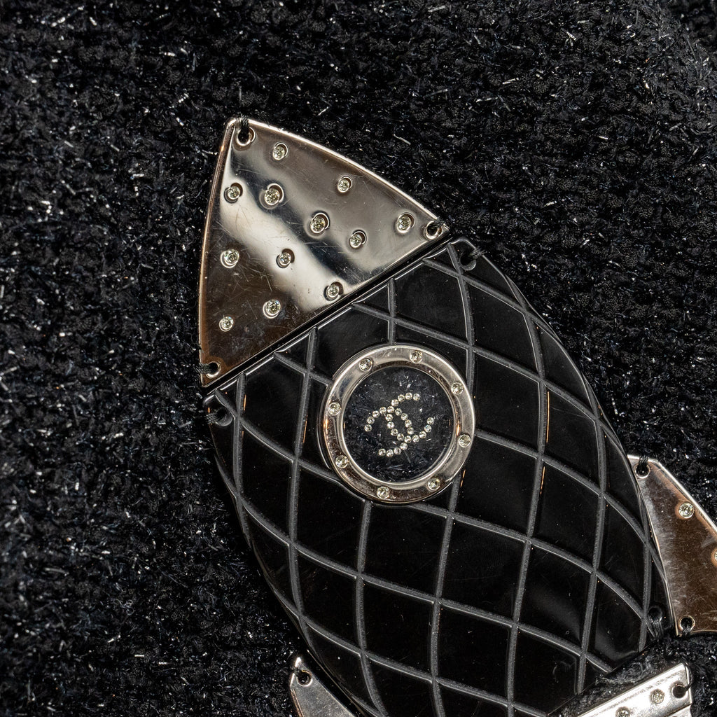 Chanel rocket tote bag tweed black