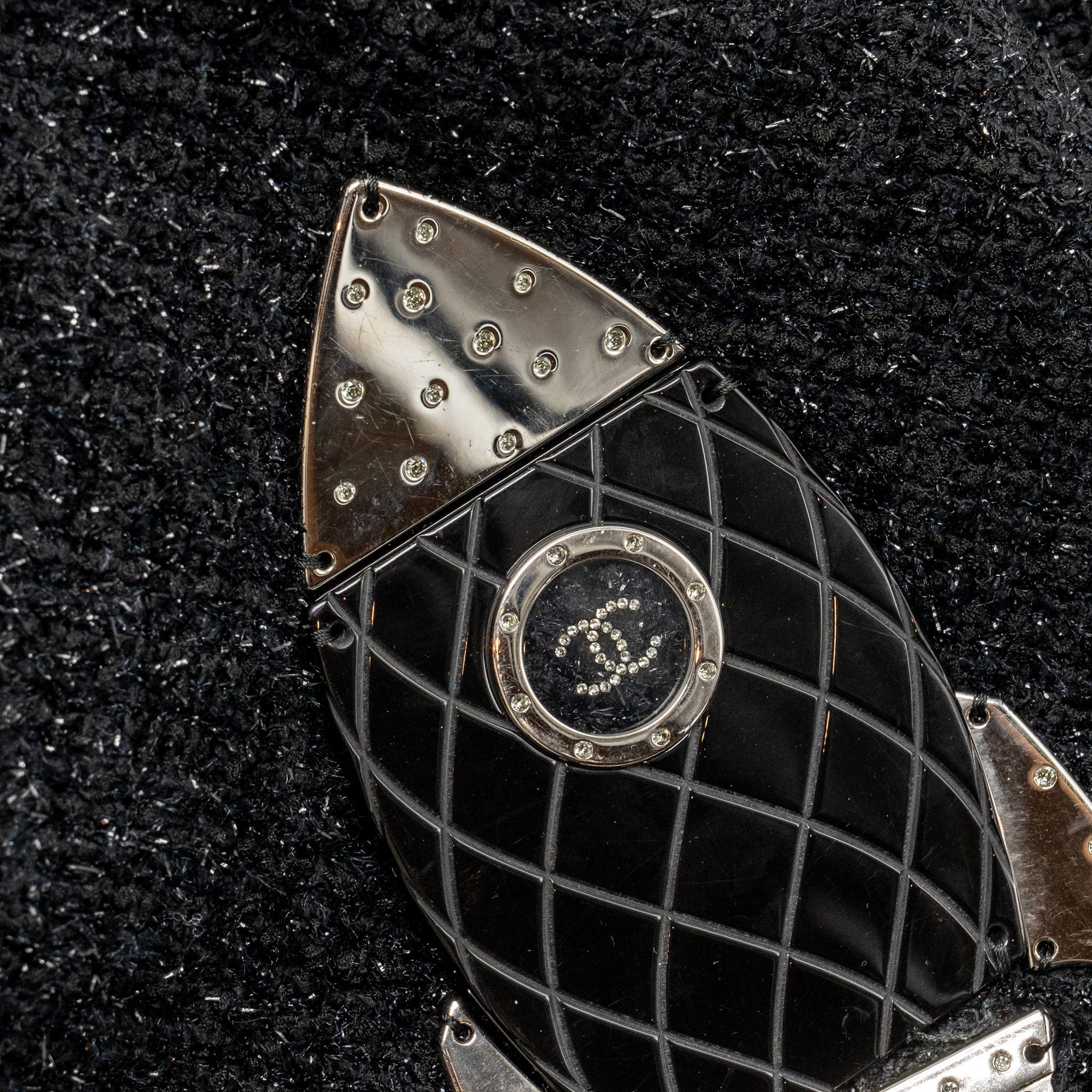 Chanel rocket tote bag tweed black