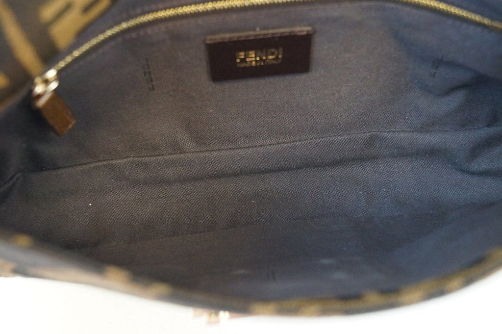 Fendi Zucca Canvas Leather Brown Shoulder Bag - Final Call