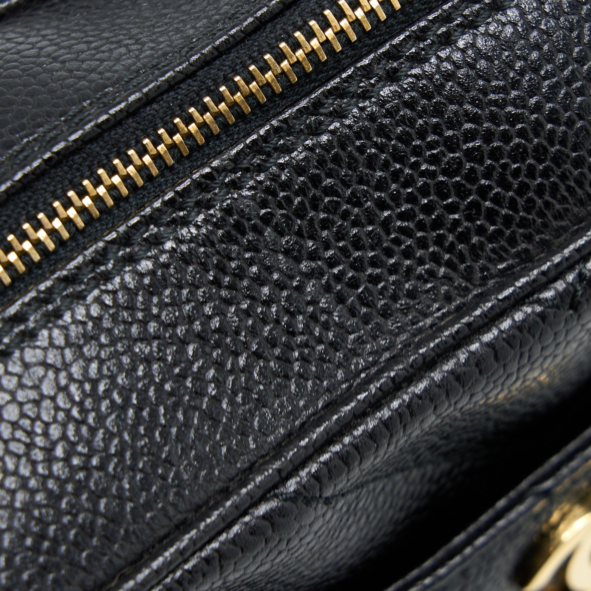 Chanel Vintage Camera Chevron Tote Bag Caviar Black