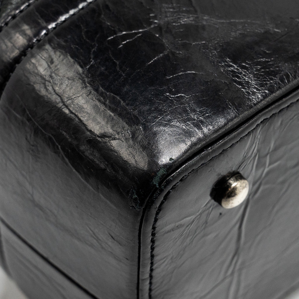 Chanel large quilted shoulder bag Calfskin black
