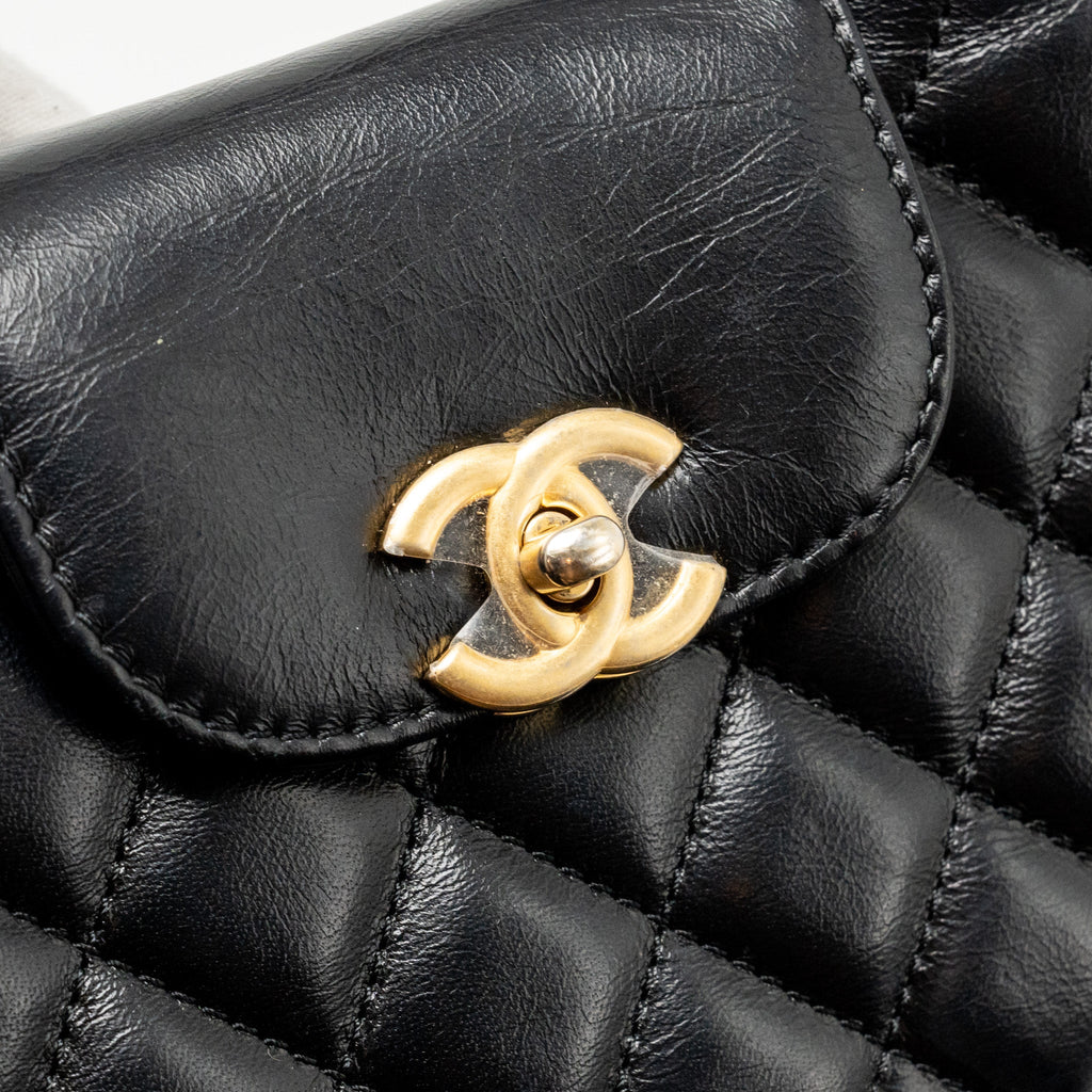 Chanel Mini Kelly Shopping Tote Bag Calfskin black  (microchip)