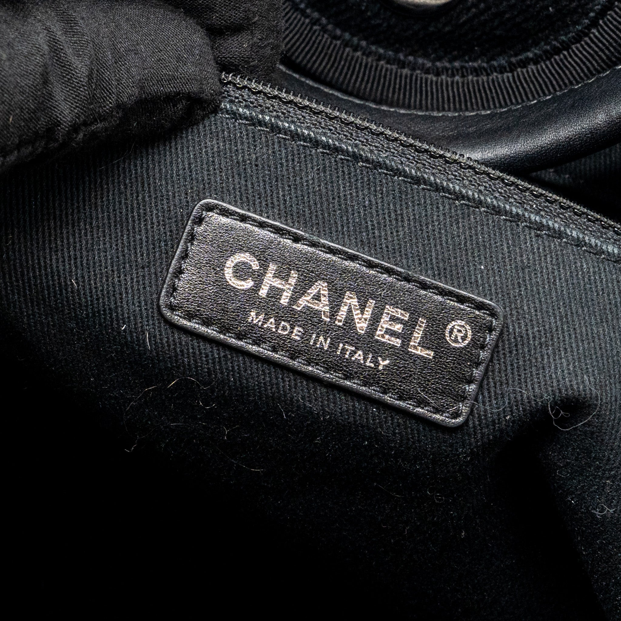 Chanel Large Deauville Black-Studded Tote Bag Canvas/Leather Black