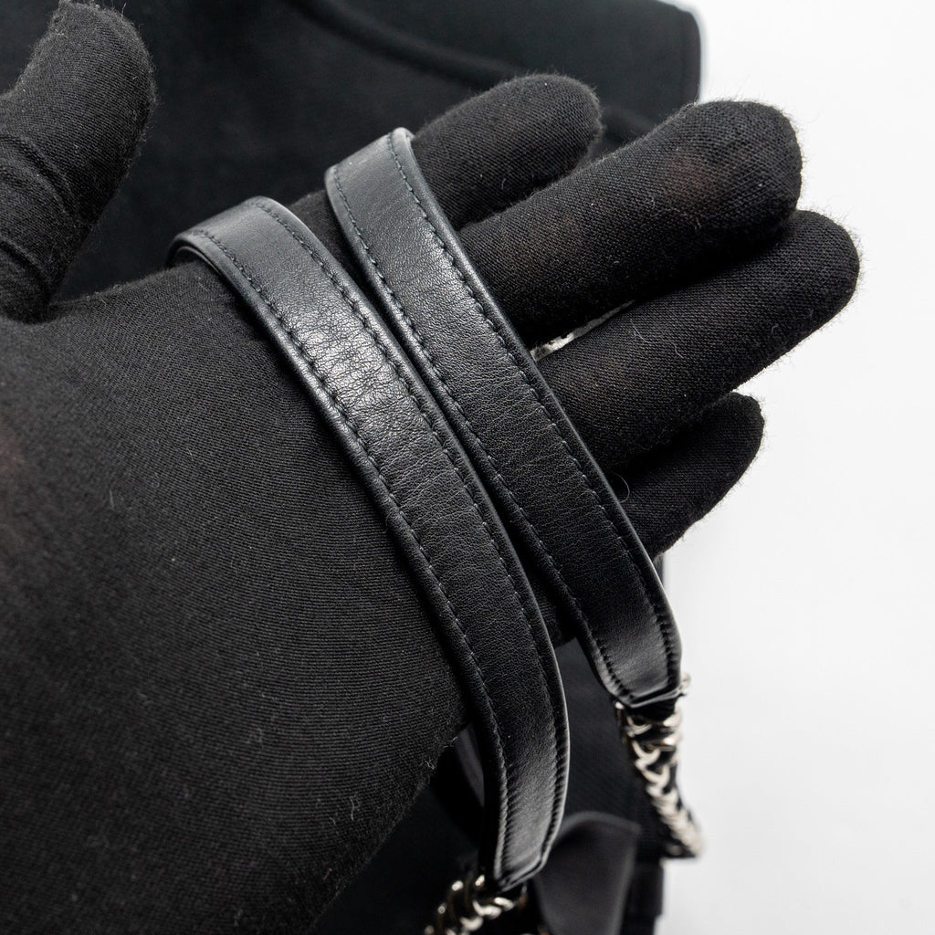 Chanel Large Deauville Black-Studded Tote Bag Canvas/Leather Black