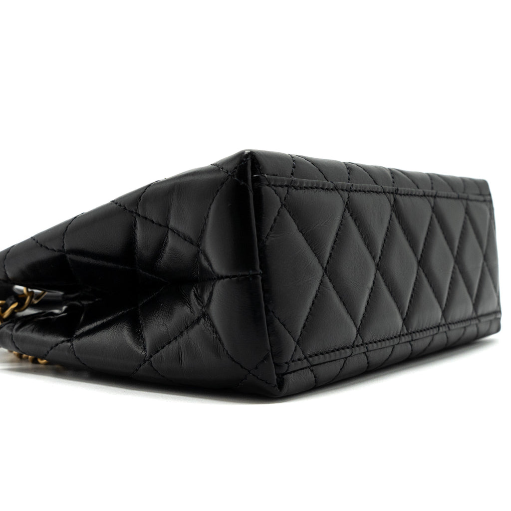 Chanel 23k Mini Shopping Tote Calfskin Black Brushed (Microchip)